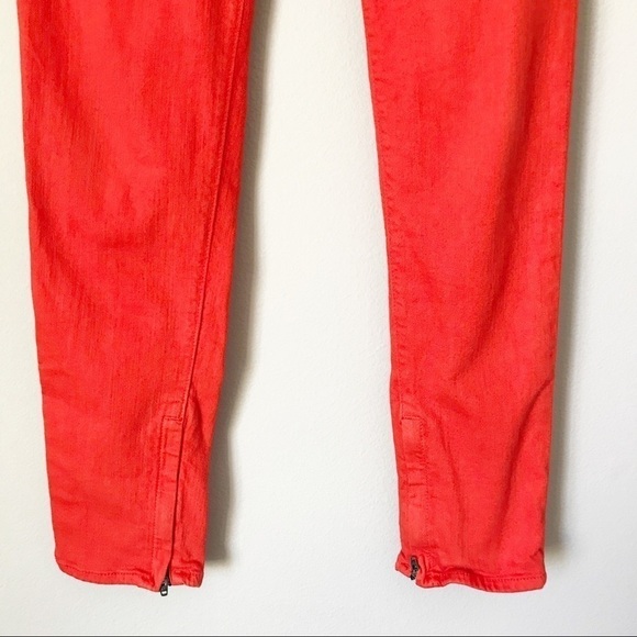 Rag & Bone Zipper Capri Crop Jeans Sz 27 Orange - Picture 4 of 10